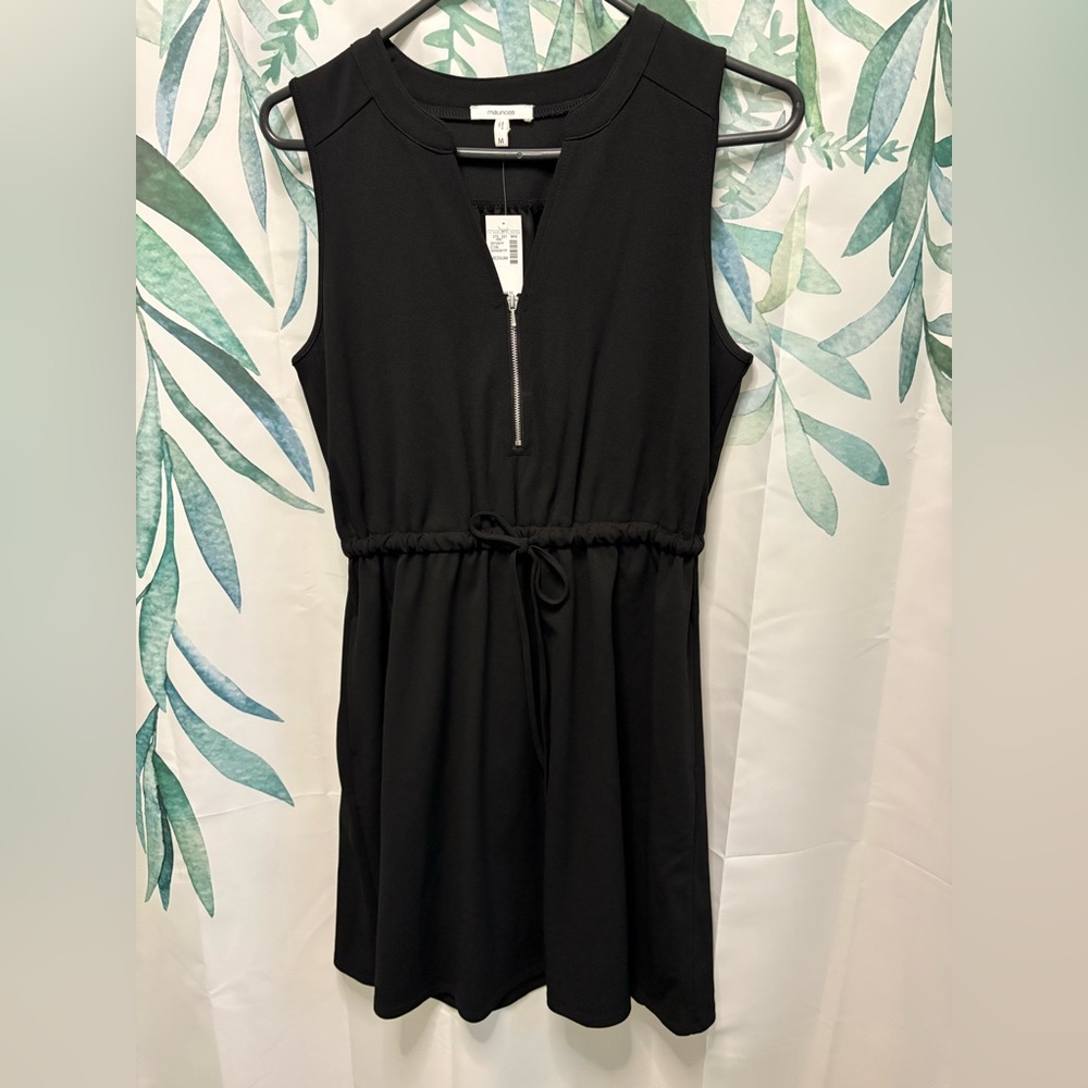 Maurices Black and White Sheath Midi Dress V-neck Sleeveless